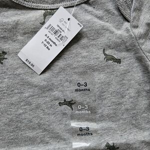 NWT GAP Gray Baby Dinosaur Onesie #787453